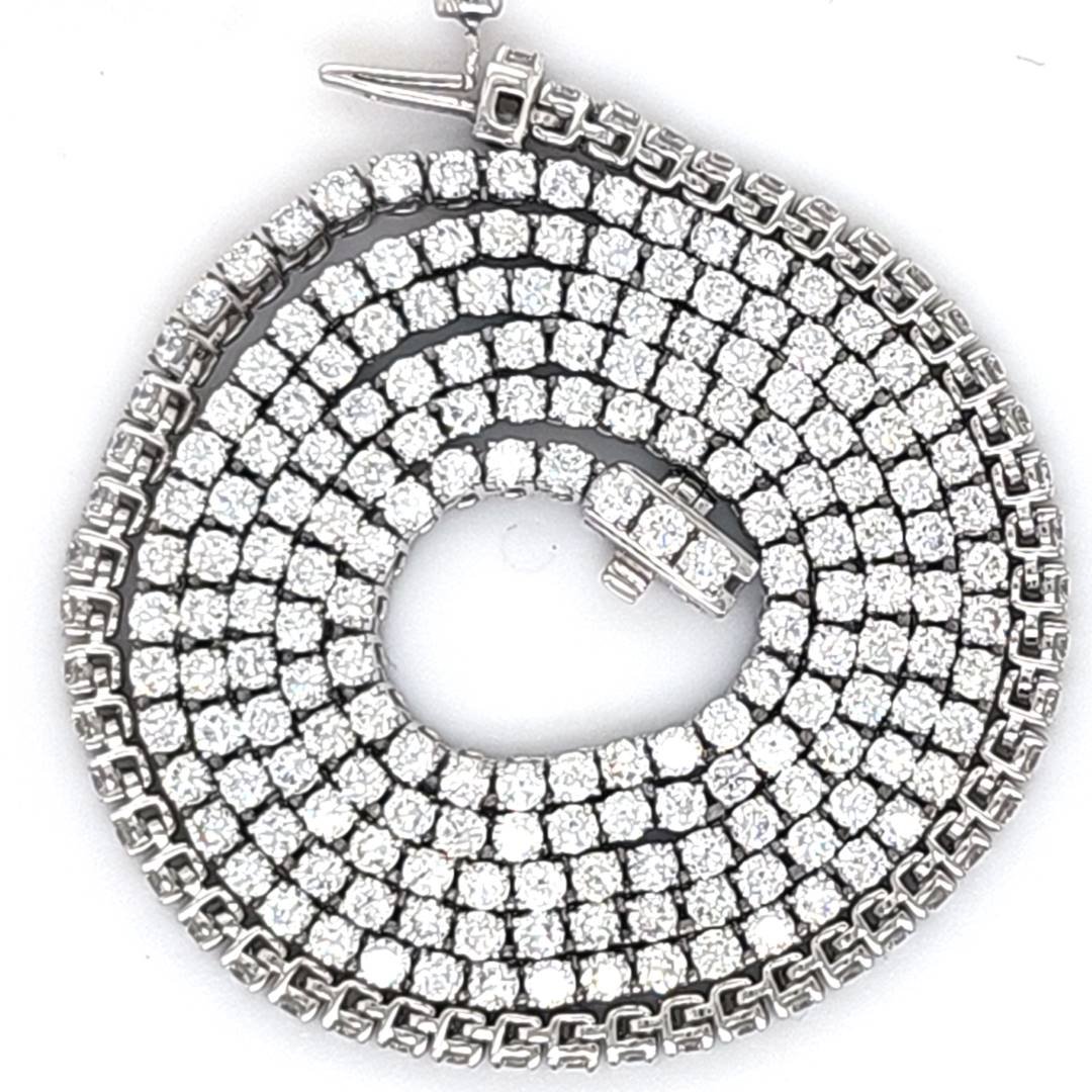 LG - 14K 7.69CT D-NECKLACE LDS RDS SIZE 18 INCHES "CERTIFIED" 2.20MM 4 PRONG